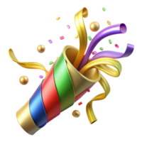 impressive modern Confetti Cannon Exploding Colorful Streamers Cutout png