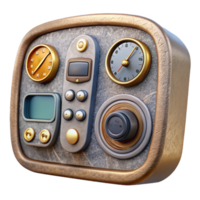 dramatic classic Control Panel with Gauges Isolated for Cockpit Simulations original png