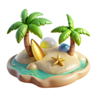 serene creative Cutout Summer Tropical Island Paradise for Vacation Dreams high quality png