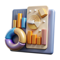 beautiful modern Data Analytics Charts Graphs Cutout for Business Intelligence png