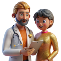 dramatic modern Doctor Examining Patient Transparent for Medical Illustrations high resolution png
