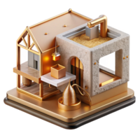 beautiful modern D Printer Printing House Model Architecture Construction Transparent for 3d Printing professional png