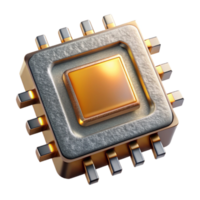 magnificent classic Electronic Components Microchip Processor Isolated for Tech Illustrations premium png