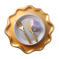 elegant artistic Empty Plate with Fork and Knife Cutout for Menu Templates png