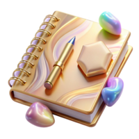 serene abstract Empty Notebook Mockup with Pen Isolated for Design png