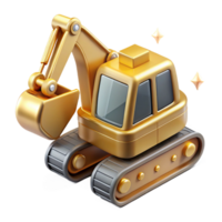 elegant minimalist Excavator Icon Heavy Equipment Transparent for Mining Operations detailed png