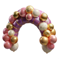 impressive modern Festive Balloons Arch Birthday Decoration Isolated professional png