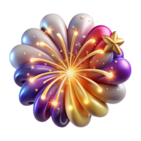 stunning artistic Fireworks Burst Colorful Night Sky Isolated detailed png