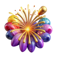 wonderful abstract Fireworks Burst Colorful Night Sky Isolated authentic png