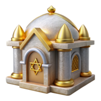 serene contemporary Hanukkah Synagogue Building Isolated for Jewish Architecture professional png
