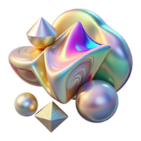 wonderful abstract Holographic Abstract Shapes Transparent for Modern Design premium png