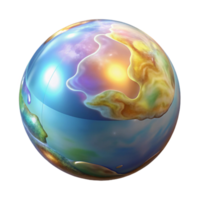 beautiful minimalist Holographic Planet Earth Transparent for Space Design high resolution png