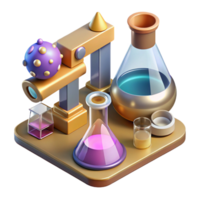 extraordinary abstract Isometric Laboratory Equipment Set Cutout for Science Graphics high resolution png