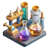 vibrant rustic Isometric Laboratory Equipment Set Cutout for Science Graphics exclusive png