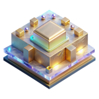 vibrant vintage Isometric Tech Platform Isolated for Architectural Visualization authentic png