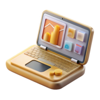 elegant traditional Laptop with Analytics Dashboard Cutout for Web Analytics original png