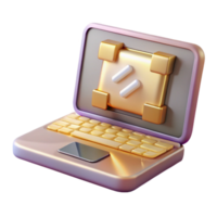 Maravilhoso vintage computador portátil com código programação Programas desenvolvimento Cortar fora para tecnologia projetos Alto qualidade png