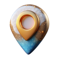 serene modern Location Icon with Gps Coordinates Isolated for Mapping Applications high quality png