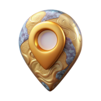 elegant artistic Location Icon with Gps Coordinates Isolated for Mapping Applications detailed png