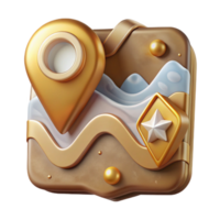 vibrant artistic Map Icon Set for Navigation and Location Isolated for App Development premium png