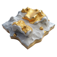 serene artistic Map with 3d Terrain Model and Shading Isolated for Geographic Visualization high resolution png
