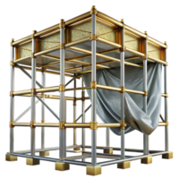extraordinary classic gold Scaffolding Structure Framework Isolated Building Site authentic png