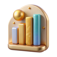 serene traditional Modern Graph Chart Icon Isolated for Data Visualization high quality png