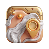 dramatic classic Modern Map Interface with Search Bar Isolated for Mobile Navigation original png