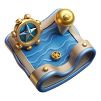 elegant rustic Nautical Chart with Depth Markers Cutout for Maritime Navigation premium png