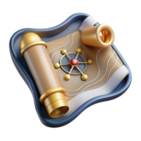 magnificent creative Nautical Chart with Depth Markers Cutout for Maritime Navigation png