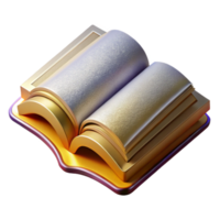 elegant creative Open Book Cutout Isolated for Library Website Graphics genuine png