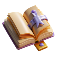 magnificent artistic Open Book with Bookmark Isolated for Learning Resources professional png