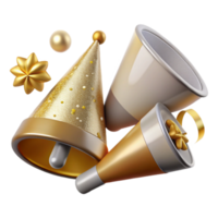 magnificent abstract Party Hats and Noisemakers Cutout for Event Design authentic png