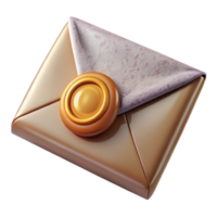 dramatic rustic Realistic Envelope Mockup with Wax Seal Transparent professional png