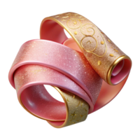 dramatic creative Ribbon Curl Pink Decorative Isolated for Gift Wrapping authentic png
