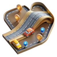 serene abstract Road Map with Traffic Flow and Congestion Isolated for Transportation Monitoring png