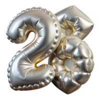 impressive minimalist Silver Anniversary Number Balloons Transparent high resolution png