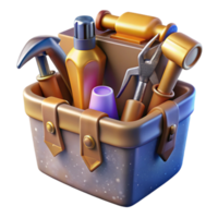 dramatic abstract Toolbox with Tools Hammers Screwdrivers Transparent Construction Kit original png