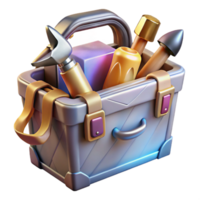 impressive classic Toolbox with Tools Hammers Screwdrivers Transparent Construction Kit detailed png