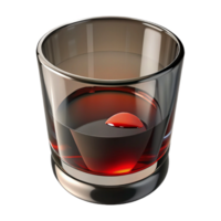 impressive minimalist A empty whiskey glass with lipstick stains, dimly lit, suggestive noir style genuine png