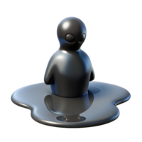 magnificent artistic A shadowy figure reflected in a puddle, mysterious noir style detailed png
