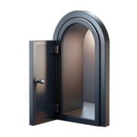 elegant rustic A half-open door leading into a dark room, suspenseful noir style high resolution png
