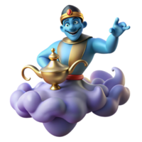 extraordinary rustic A powerful djinn emerging from a swirling cloud of smoke, bathed in the ethereal light of a magic lamp. Orientalist style high quality png