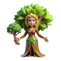 vibrant minimalist A serene dryad merging with a giant oak tree, bathed in the dappled sunlight of a forest clearing. Fantasy art style genuine png