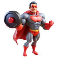 extraordinary minimalist A super-strong superhero with rippling muscles and glowing red eyes, lifting a massive weight, bathed in a harsh, white light, in a dynamic, comic book style detailed png
