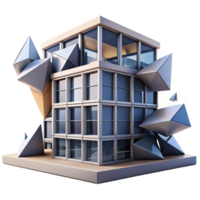 wonderful artistic Deconstructivist office building, fragmented shapes, angular forms, dramatic lighting, abstract expressionism, 8k, high quality png