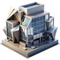 elegant abstract Deconstructivist office building, fragmented shapes, angular forms, dramatic lighting, abstract expressionism, 8k, exclusive png