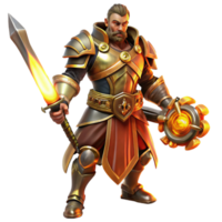 dramatic abstract A fierce steampunk warrior, clad in leather and brass armor, wielding a gear-powered sword, illuminated by a fiery backlight authentic png