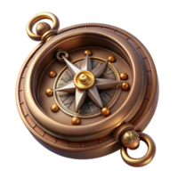 elegant classic A detailed steampunk compass with ornate carvings and a spinning needle, illuminated by a soft, ambient light authentic png