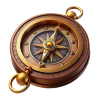 dramatic creative A detailed steampunk compass with ornate carvings and a spinning needle, illuminated by a soft, ambient light high resolution png